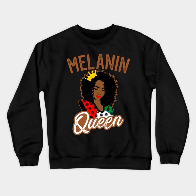 Melanin Queen Crewneck Sweatshirt by BadDesignCo